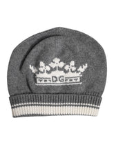 Dolce & Gabbana Gray Cashmere Knitted Winter Beanie Hat